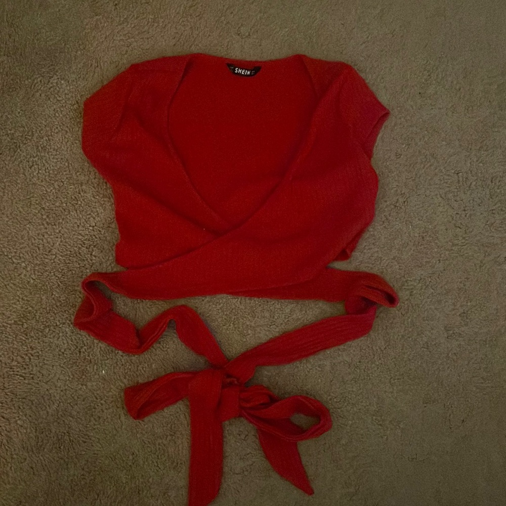 Red Wrap Top